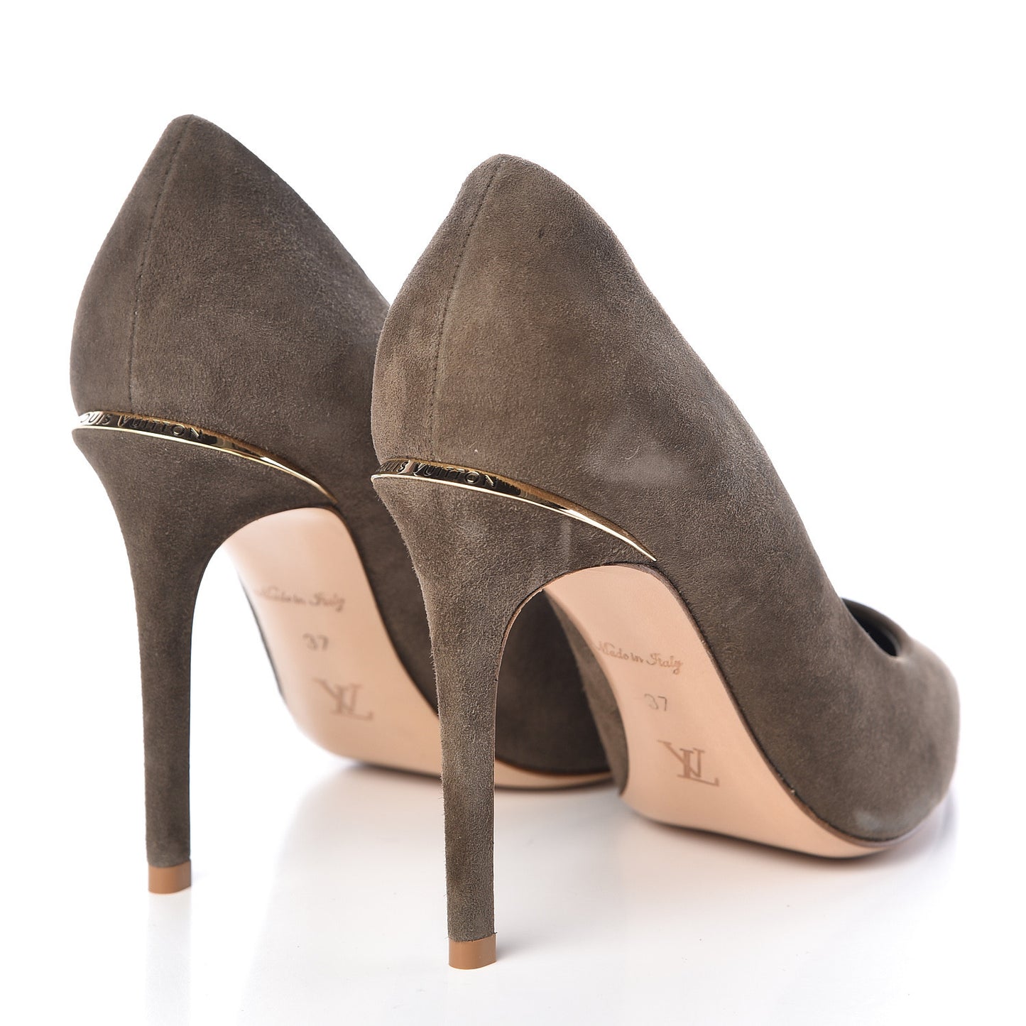 Suede First Lady Pumps 37 Kaki