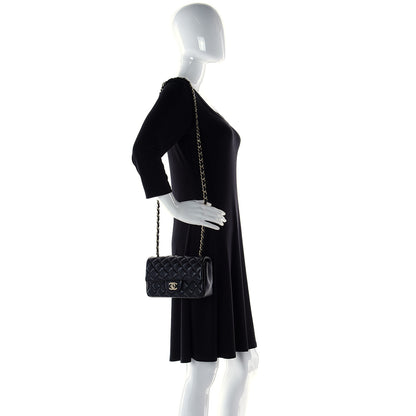 Chanel Lambskin Quilted Mini Rectangular Flap Black 3 of 12