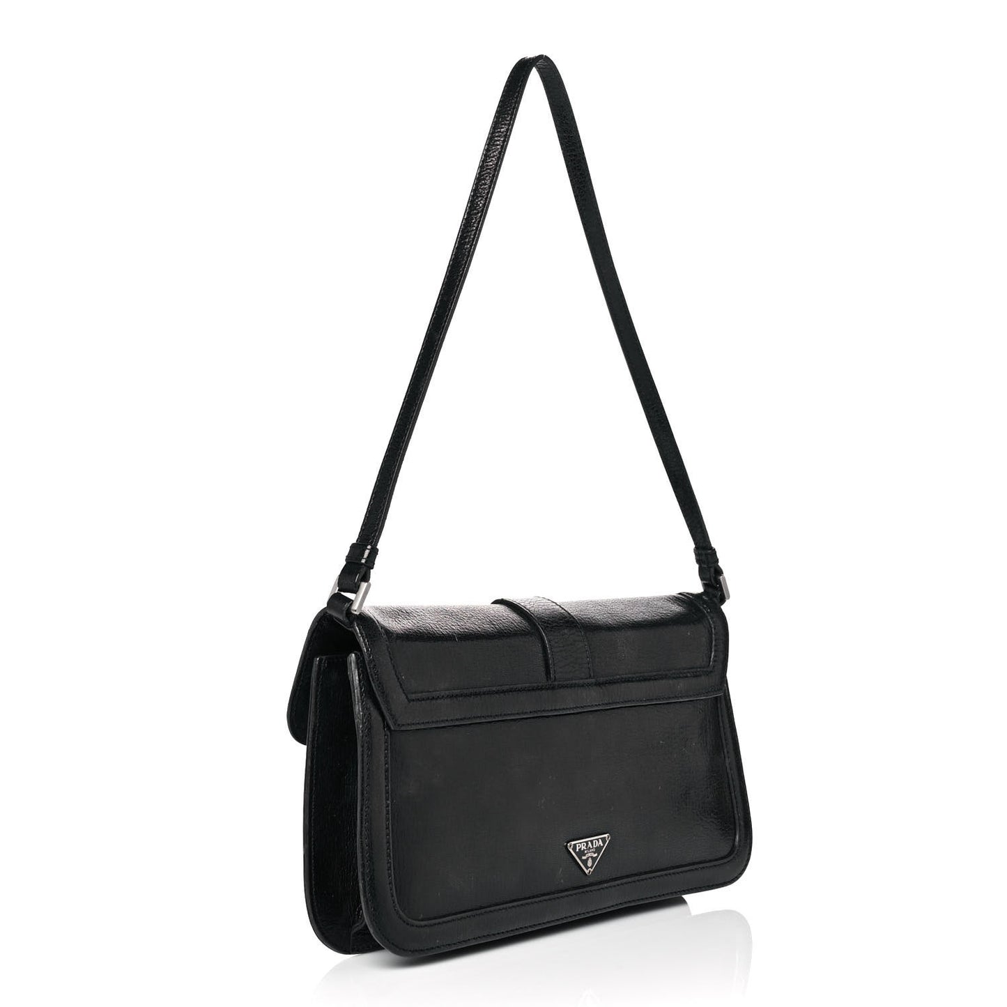 Goatskin Flap Bag Black