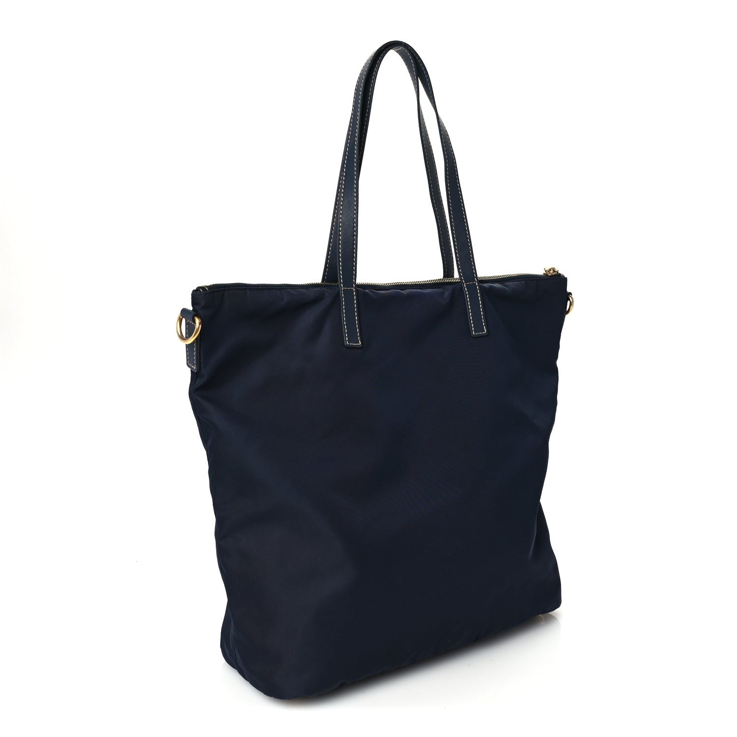 Prada Tessuto Nylon Saffiano Tote Bag Navy 2 of 8