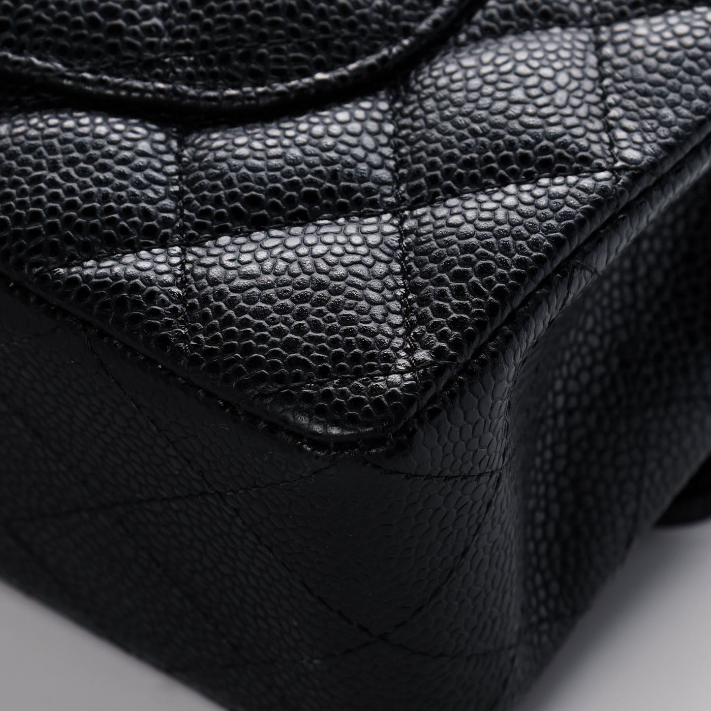 Caviar Quilted Small Double Flap Black