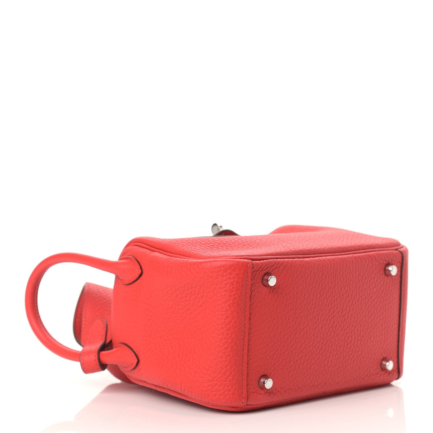 Hermes Taurillon Clemence Mini Lindy 20 Rouge Tomate 4 of 13