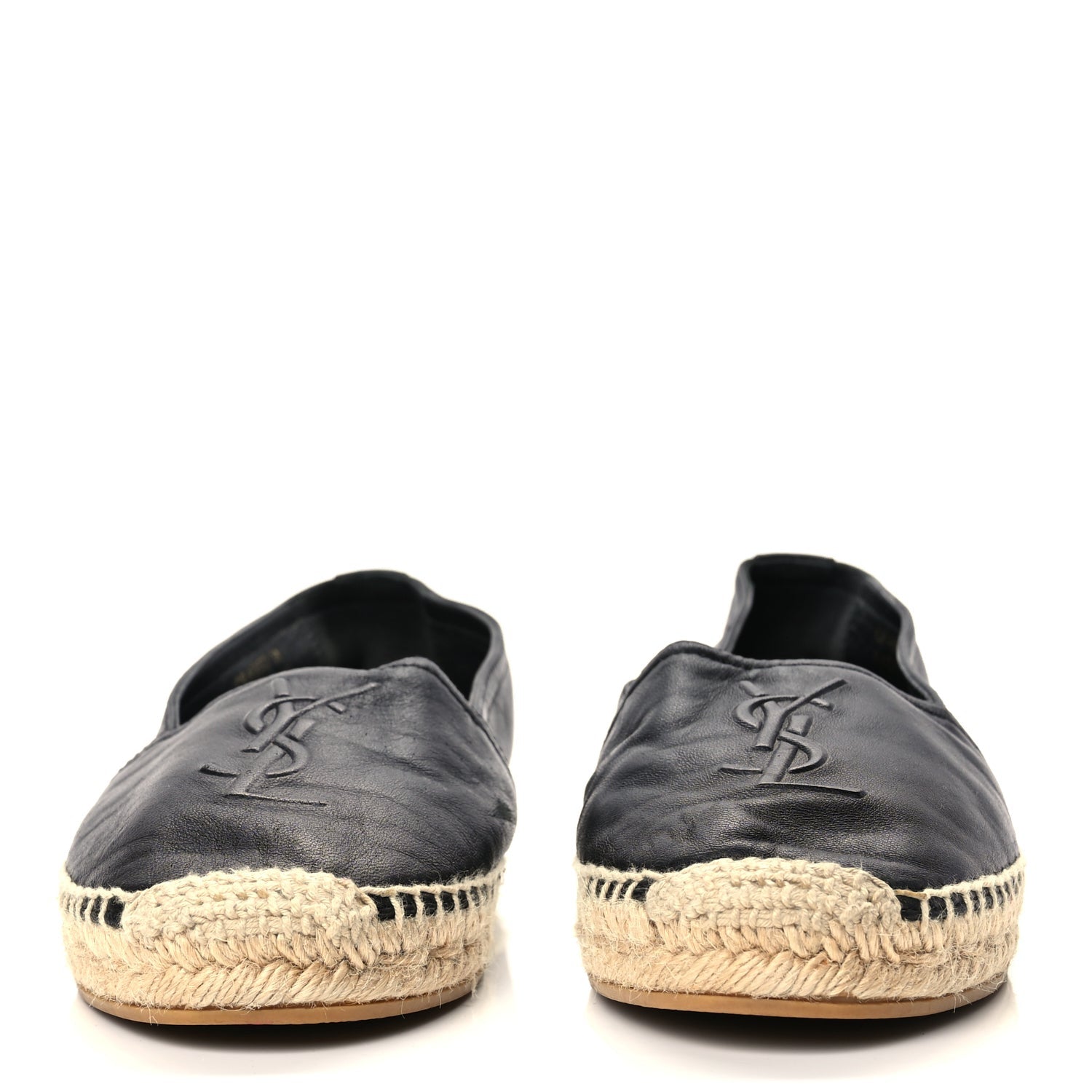 Saint Laurent Lambskin Monogram Espadrilles 38 Black 3 of 10