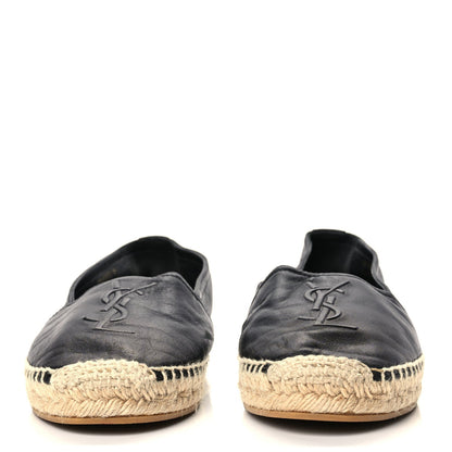 Saint Laurent Lambskin Monogram Espadrilles 38 Black 3 of 10
