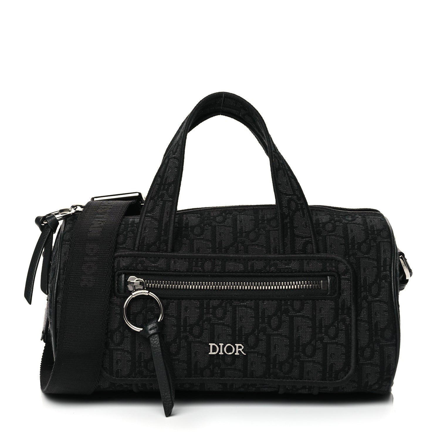 Christian Dior Oblique Jacquard Zipped Messenger Bag Black 1 of 8