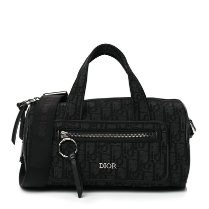 Christian Dior Oblique Jacquard Zipped Messenger Bag Black 1 of 8