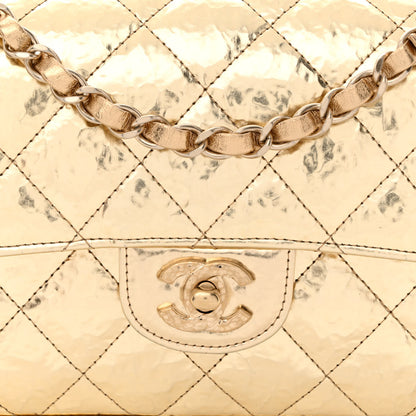 Chanel Hammered Metallic Calfskin Quilted Small Double Flap Gold 8 of 12