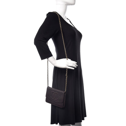 Chanel Caviar Timeless CC Wallet On Chain WOC Dark Brown 2 of 10