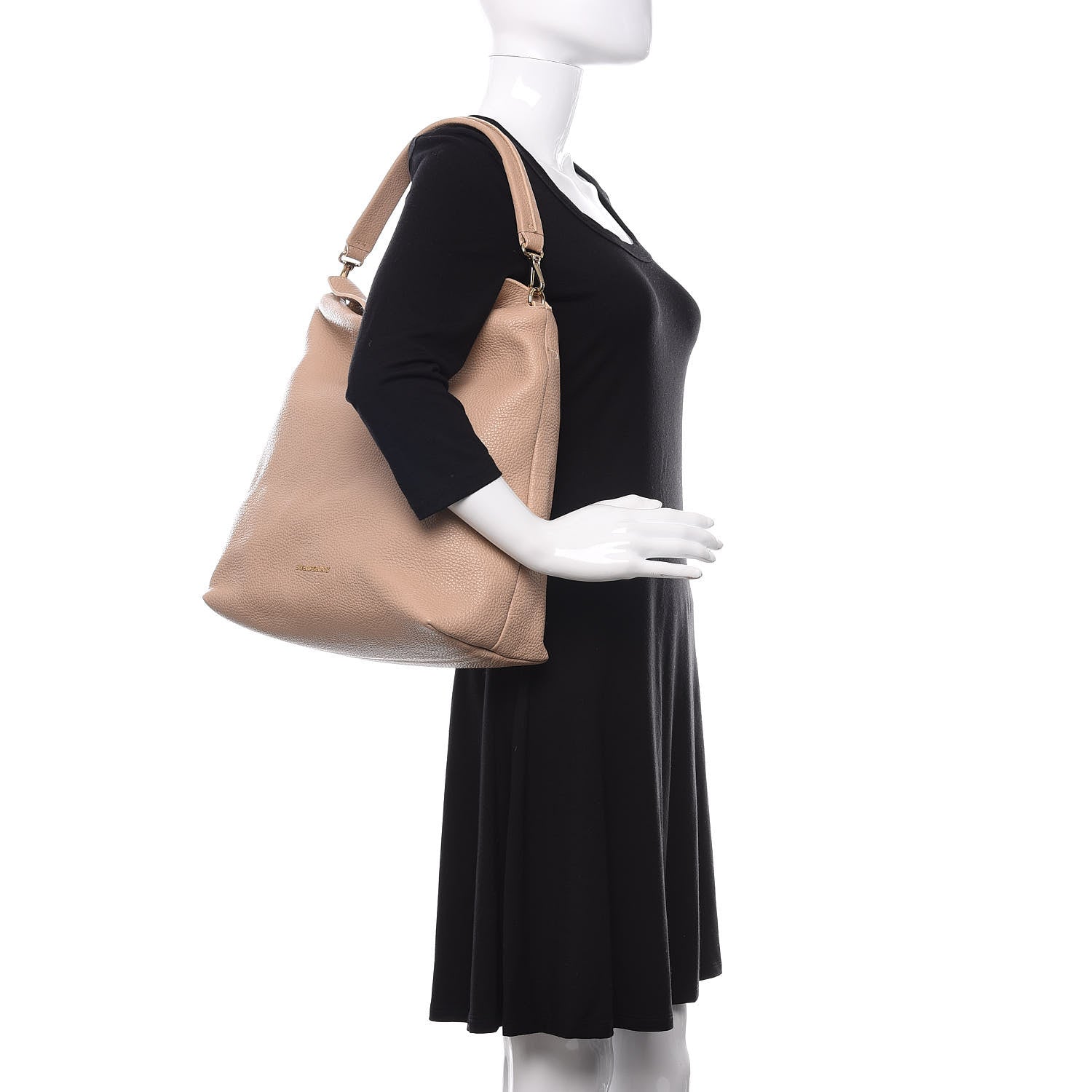 Burberry Grainy Calfskin Medium Cale Hobo Light Nude 2 of 10