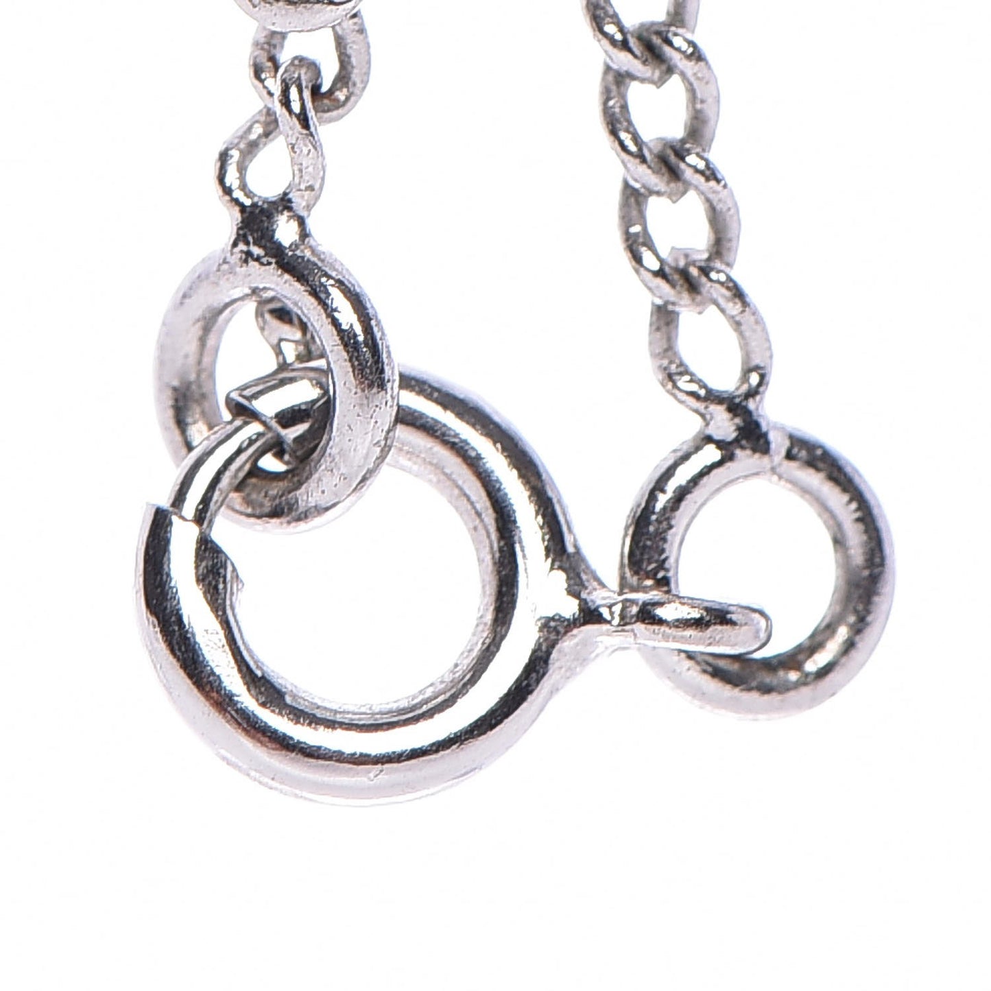 Enamel CC Necklace Silver White