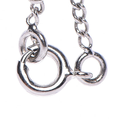 Chanel Enamel CC Necklace Silver White 5 of 6