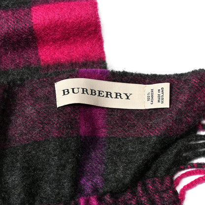 Burberry Cashmere Check Fringe Scarf Pink 3 of 4