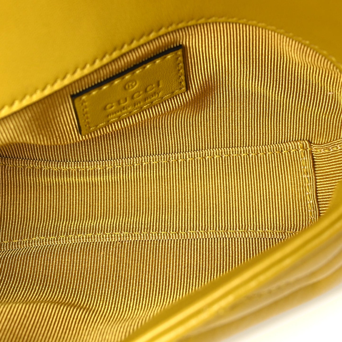 Lambskin Matelasse Mini GG Marmont Shoulder Bag Yellow