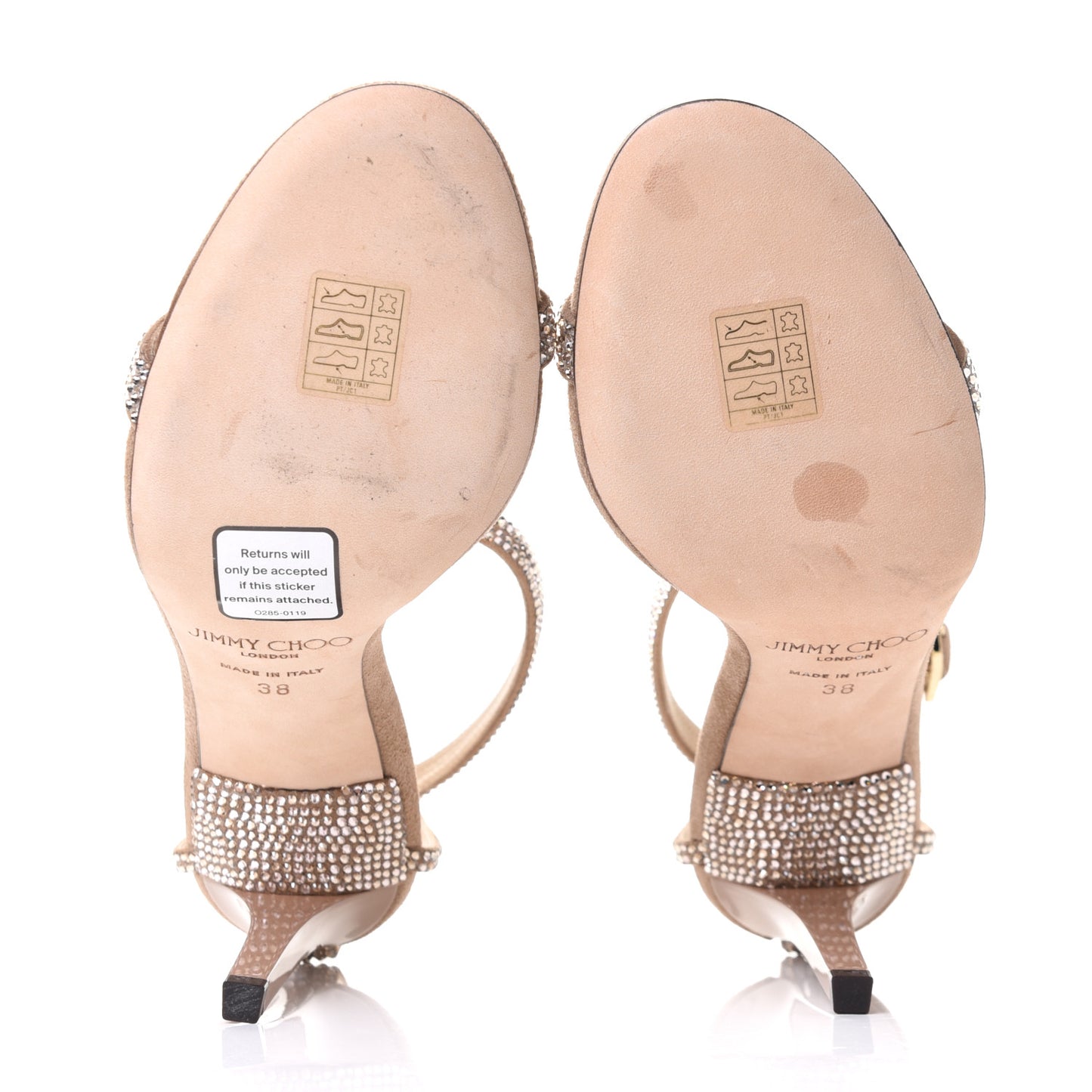Suede Crystal Daisy 100 Sandal 38 Nude