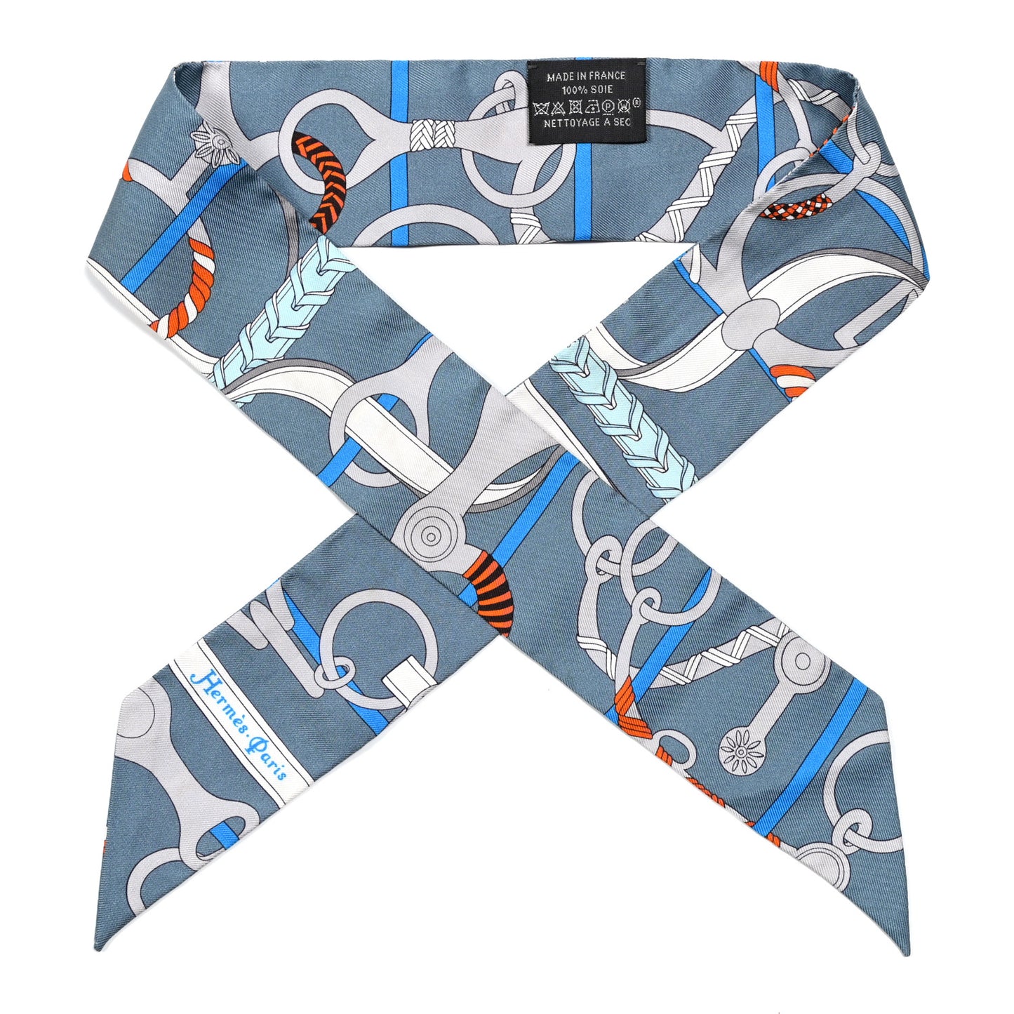 Silk Panoplie Equestre Twilly Gris Ciel Orange