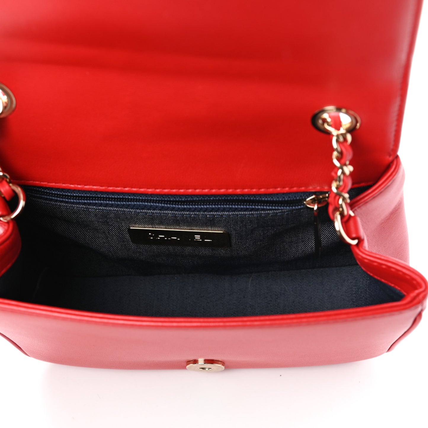 Lambskin CC Mania Flap Bag Red