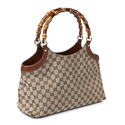 Gucci Monogram Bamboo Handle Bag Brown 2 of 14