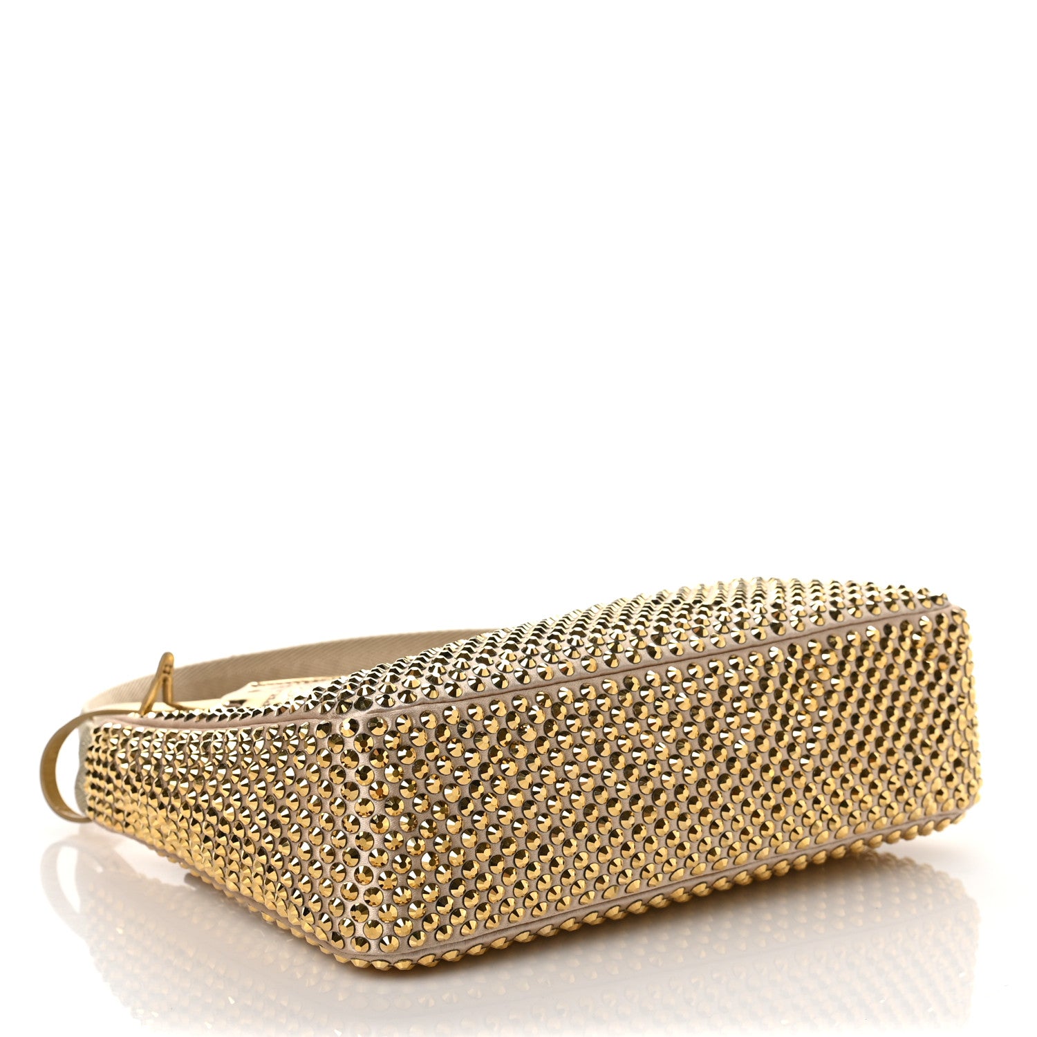 Prada Satin Crystal Mini Re-Edition 2000 Bag Platino 3 of 5