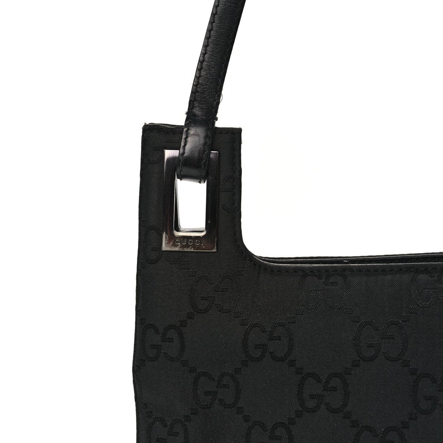 Nylon Monogram Shoulder Bag Black
