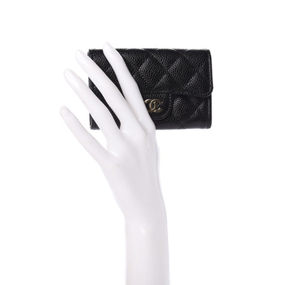 Chanel Caviar Quilted Flap Card Holder Wallet Black 2 of 10