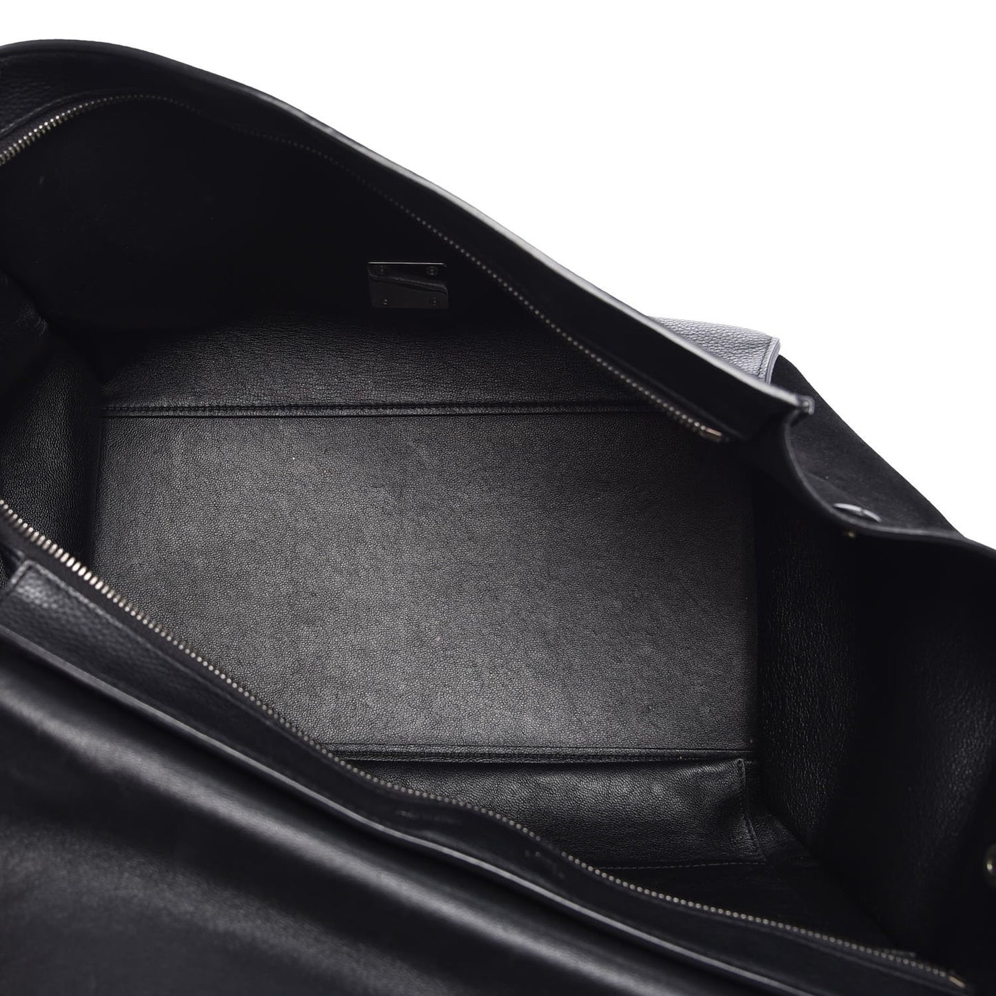 Drummed Calfskin Suede Large Trapeze Black