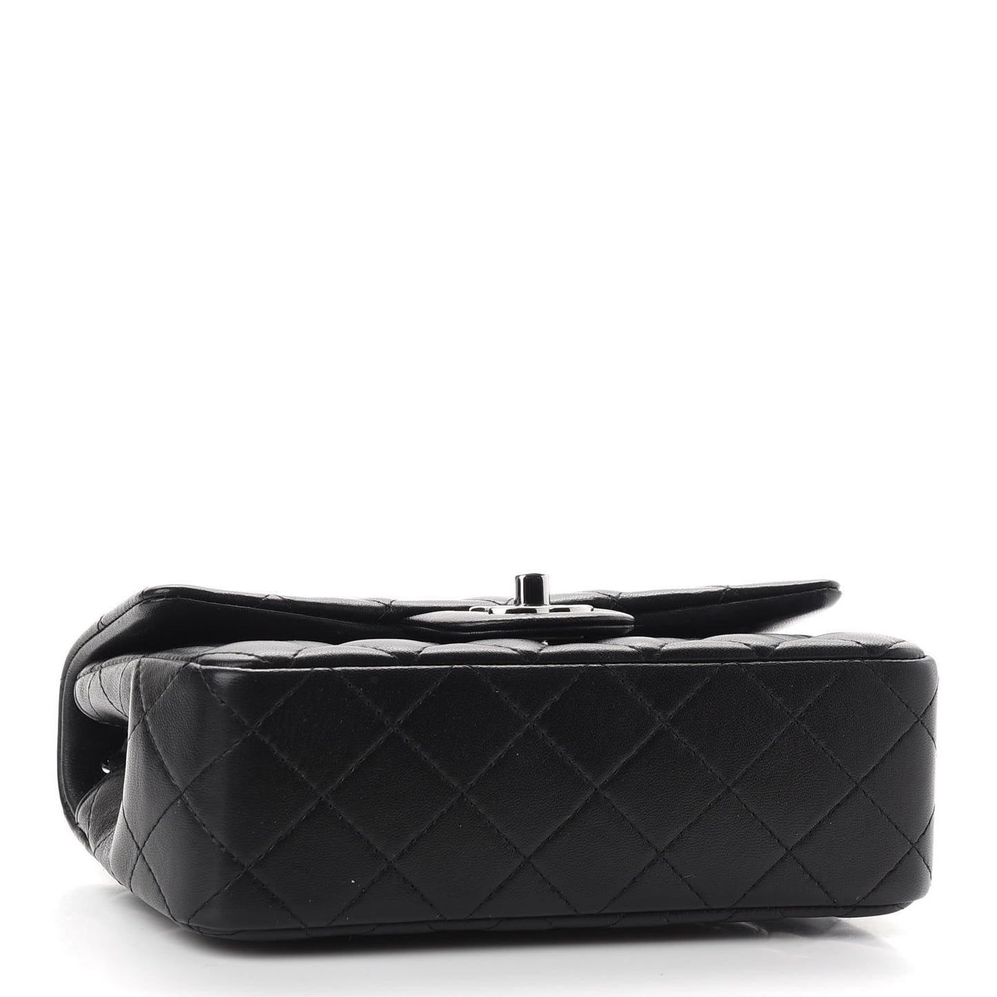 Lambskin Quilted Mini Rectangular Flap Black