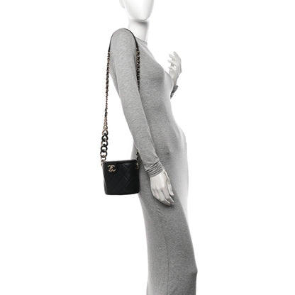 Chanel Lambskin Resin Elegant Chain Vanity Case Black 2 of 7