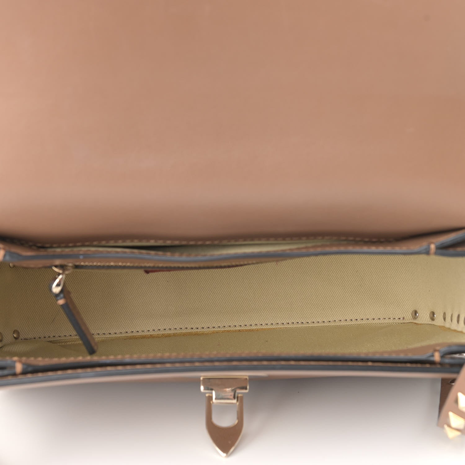 Valentino Garavani Vitello Medium Rockstud Flap Saddle Bag Nocciola 5 of 11