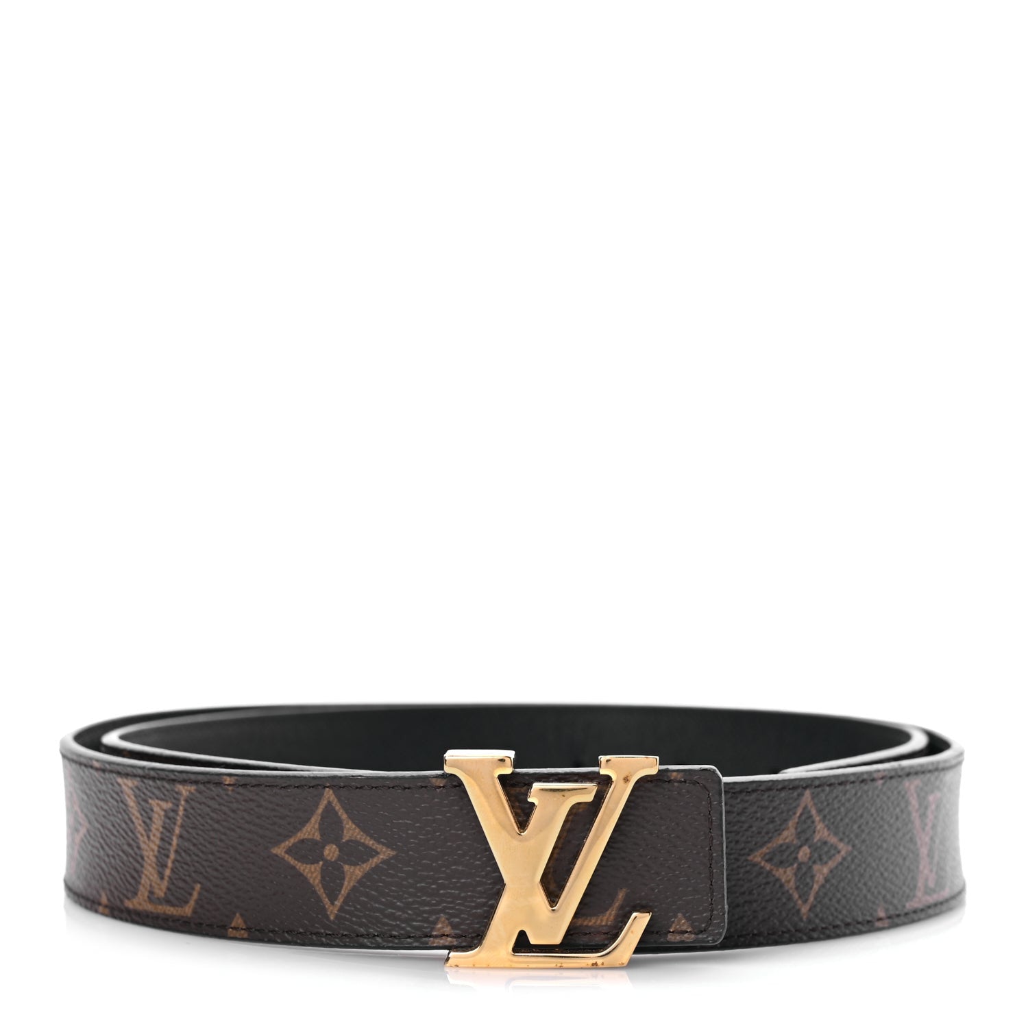 Louis Vuitton Calfskin Monogram 30mm LV Initiales Reversible Belt 90 36 Black 1 of 6