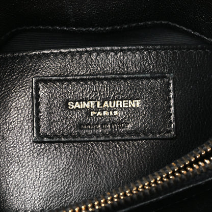Saint Laurent Sheepskin Matelasse Chevron Monogram Medium College Bag Black 6 of 11