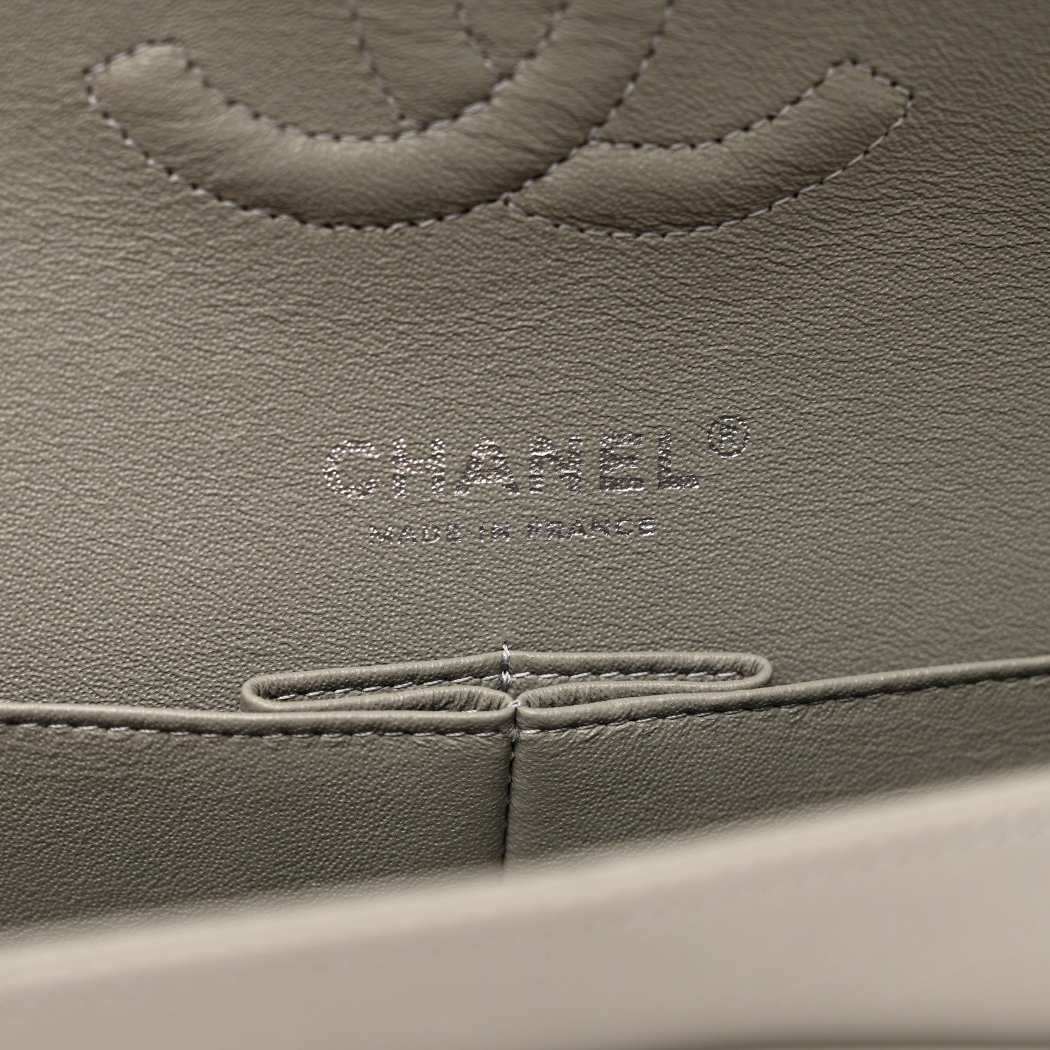 Chanel Lambskin Quilted Medium Double Flap Grey 7 of 10