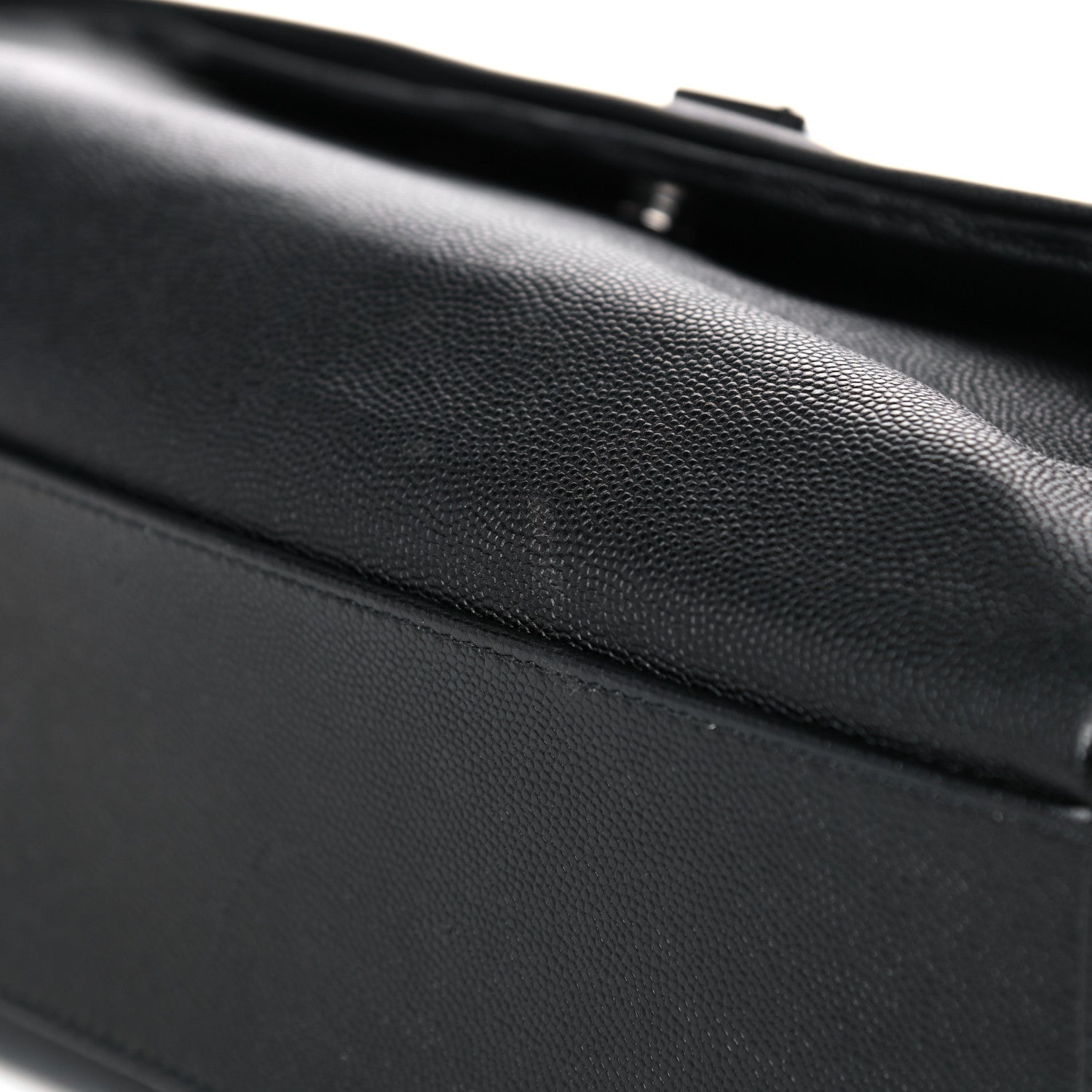 Saint Laurent Grain De Poudre Medium West Hollywood Monogram Fold-Over Black 13 of 16