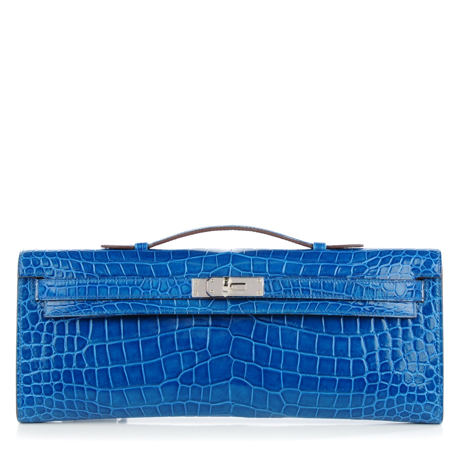 Hermes Shiny Niloticus Crocodile Kelly Cut Pochette Mykonos 1 of 19