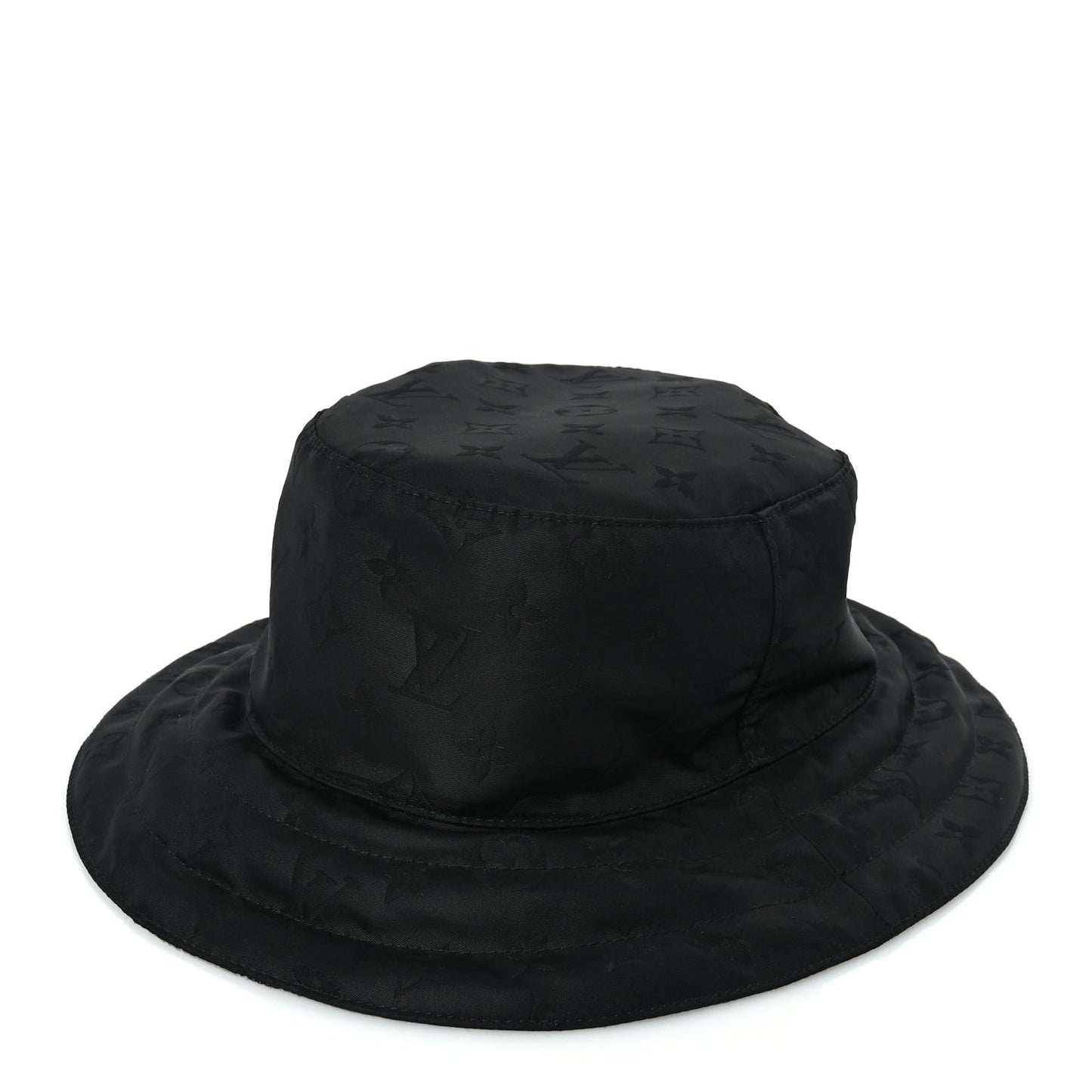 Nylon Monogram Reversible Rain Bucket Hat L Black