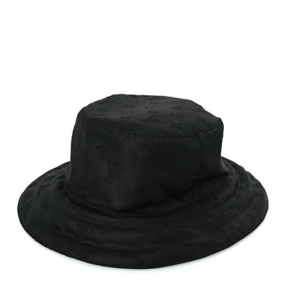 Louis Vuitton Nylon Monogram Reversible Rain Bucket Hat L Black 1 of 8