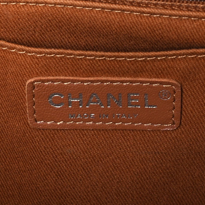 Chanel Washed Caviar Quilted Small Square Turn Around Ligne Flap Camel 5 of 9