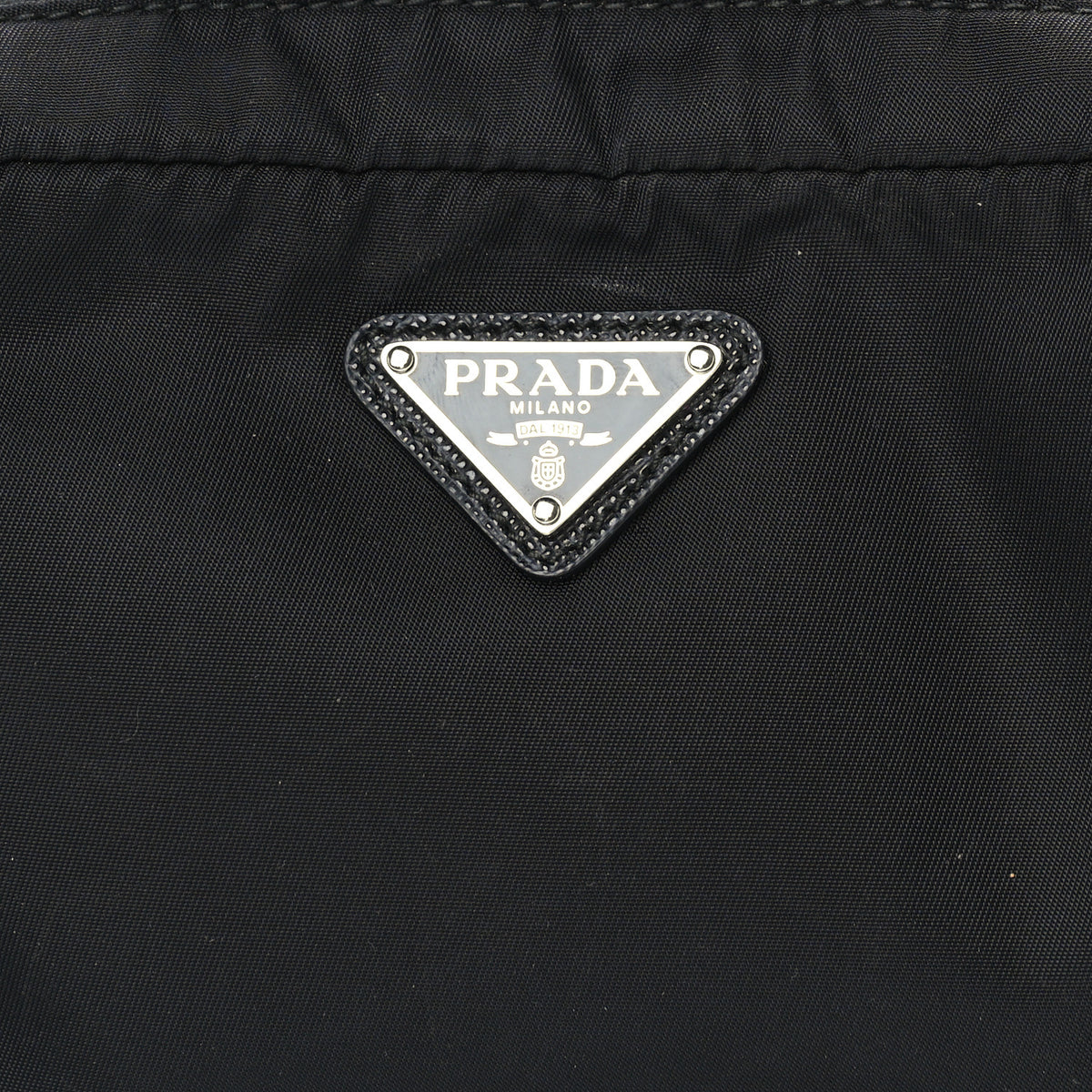 Re-Nylon Saffiano Pouch Wristlet Black