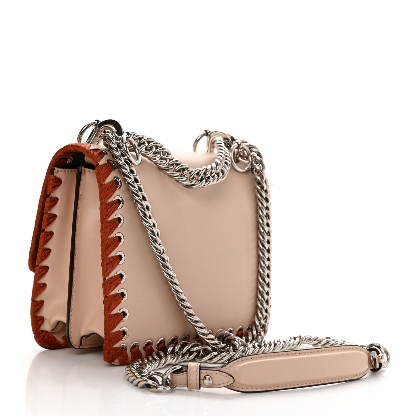 Vitello Liberty Lucido Ribbon Lace Up Studded Small Kan I Shoulder Bag Plaster