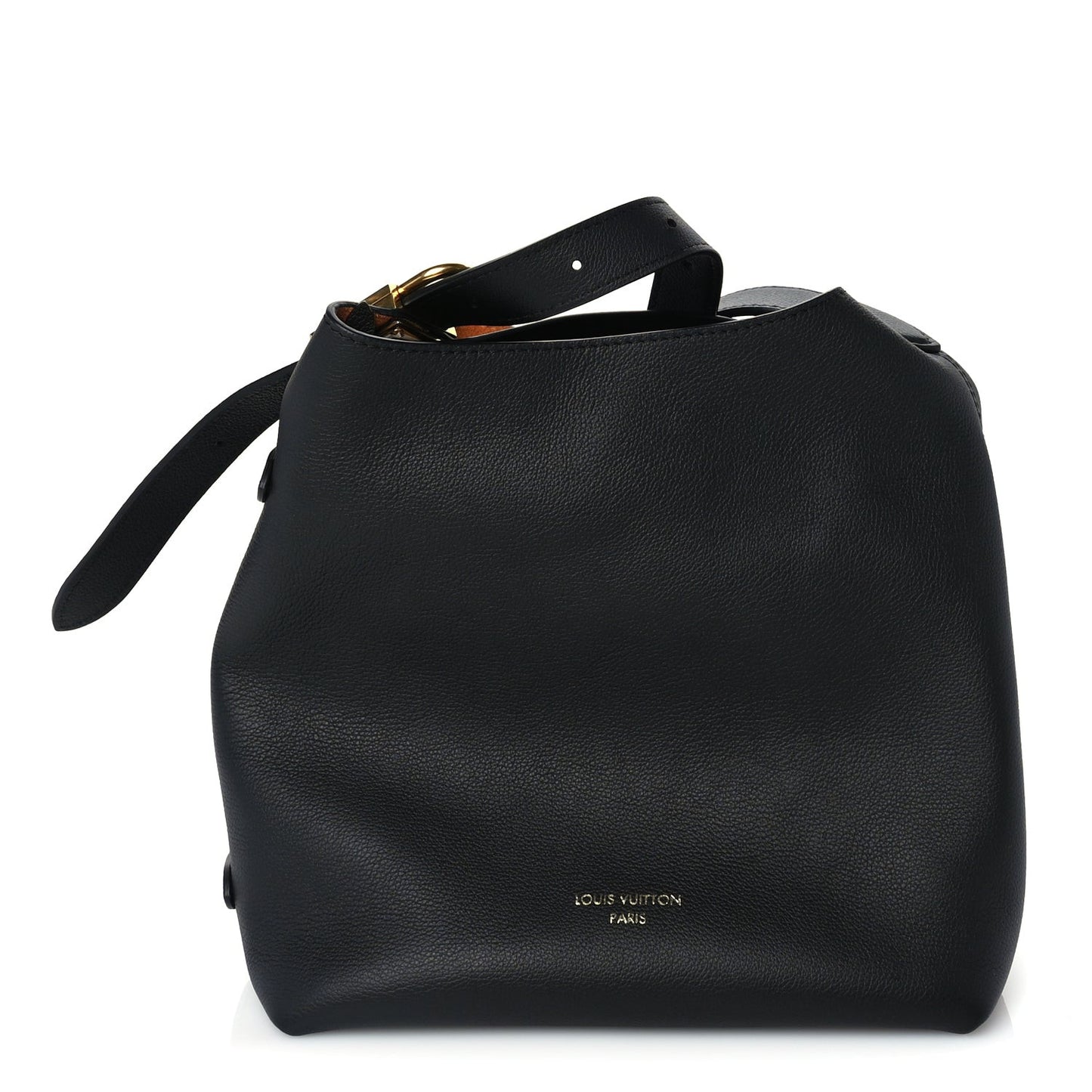 Grained Calfskin Low Key Hobo PM Black
