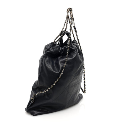 Chanel Shiny Caviar Quilted Chanel 22 Backpack Dark Blue 3 of 10