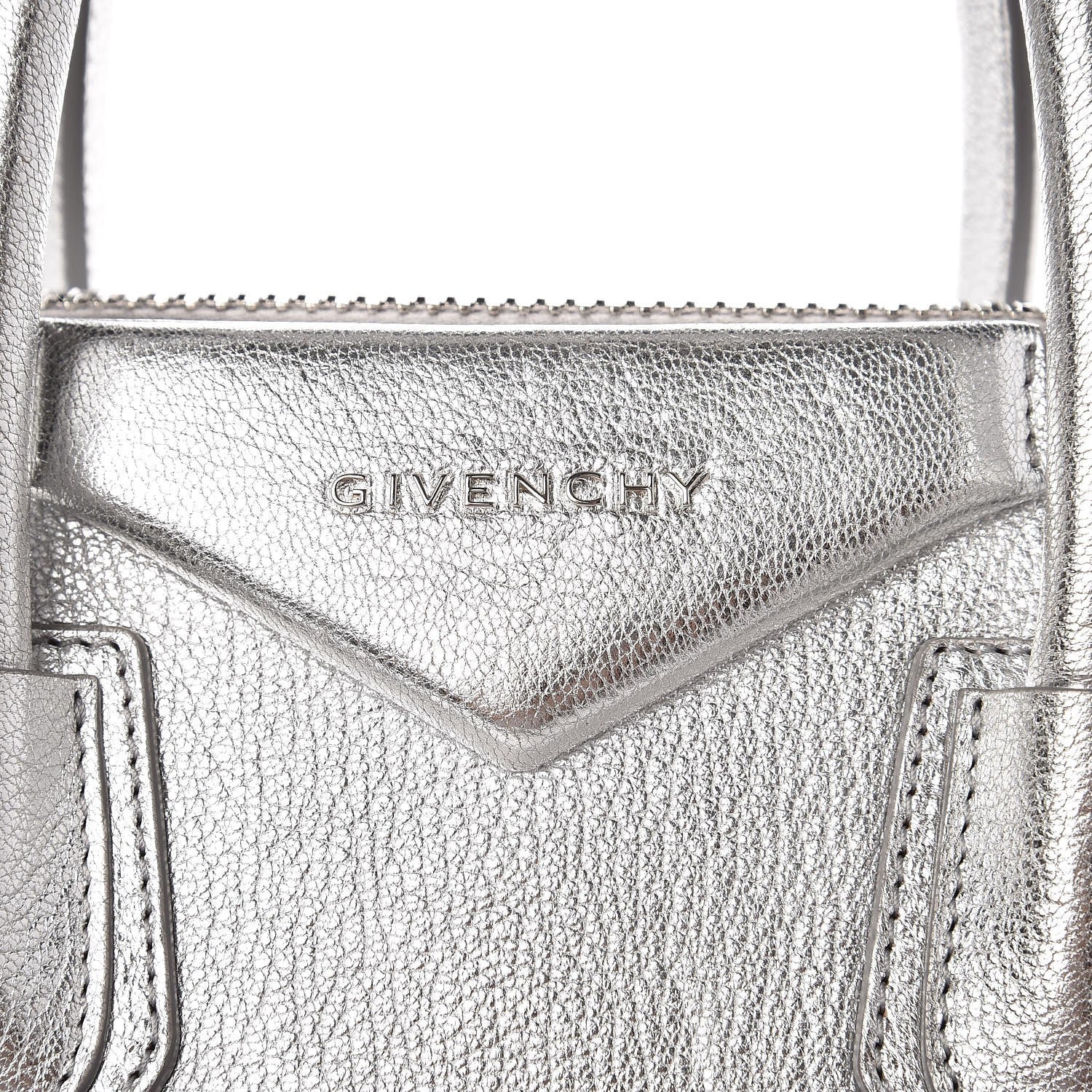 Givenchy Metallic Sugar Goatskin Small Antigona Silver 9 of 13