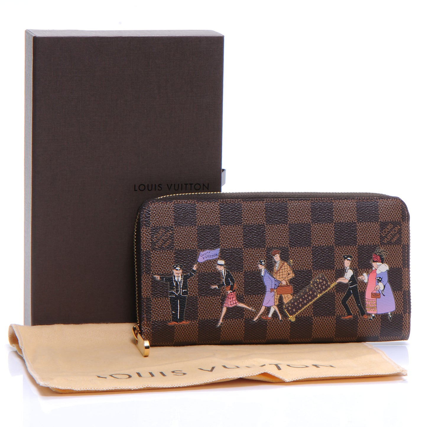 Damier Ebene Illustre Zippy Wallet Violet