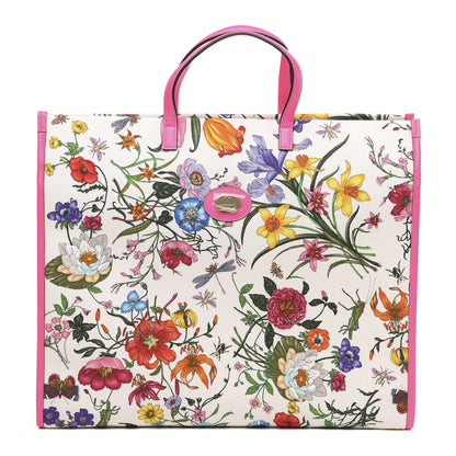 Gucci Canvas Large Flora Tote Pink Multicolor Fuchsia 1 of 9