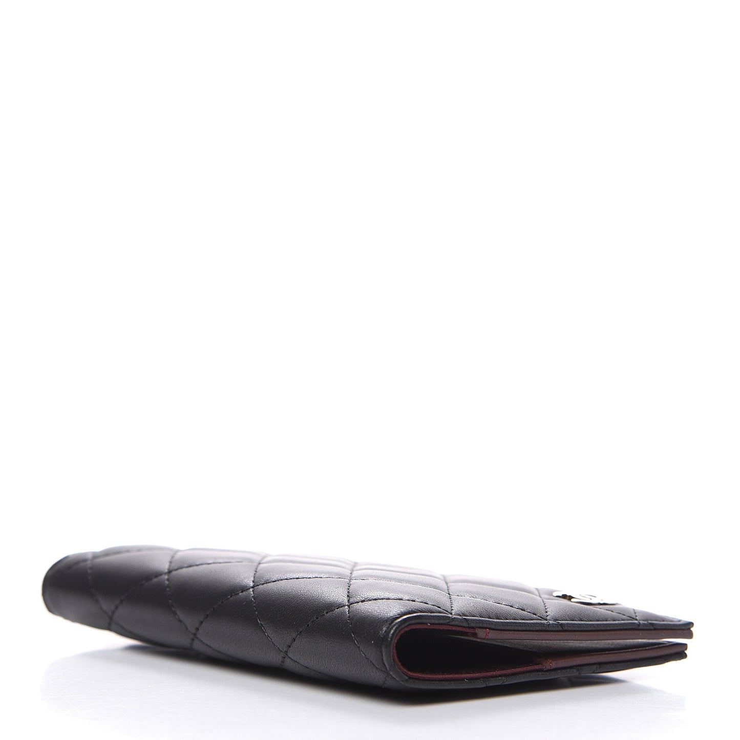 Lambskin Quilted Passport Holder Black