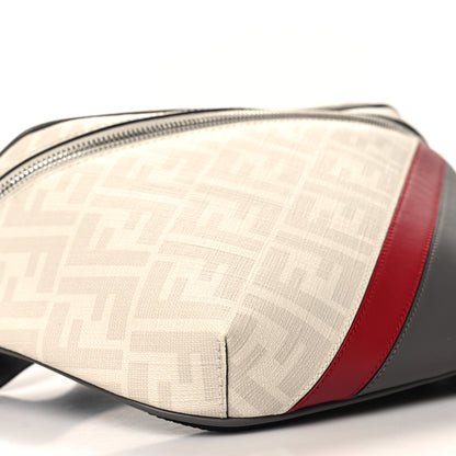 Fendi Glazed Fabric Vitello King FF 1974 Diagonal Belt Bag Perla Argilla Fragola 9 of 10