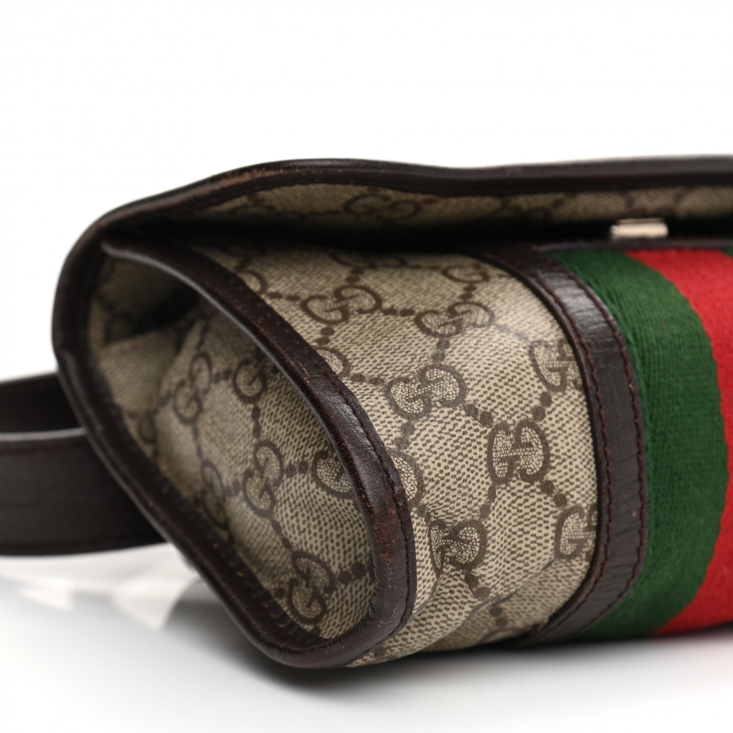 Gucci GG Monogram Plus Web Belt Bag Dark Brown 9 of 13