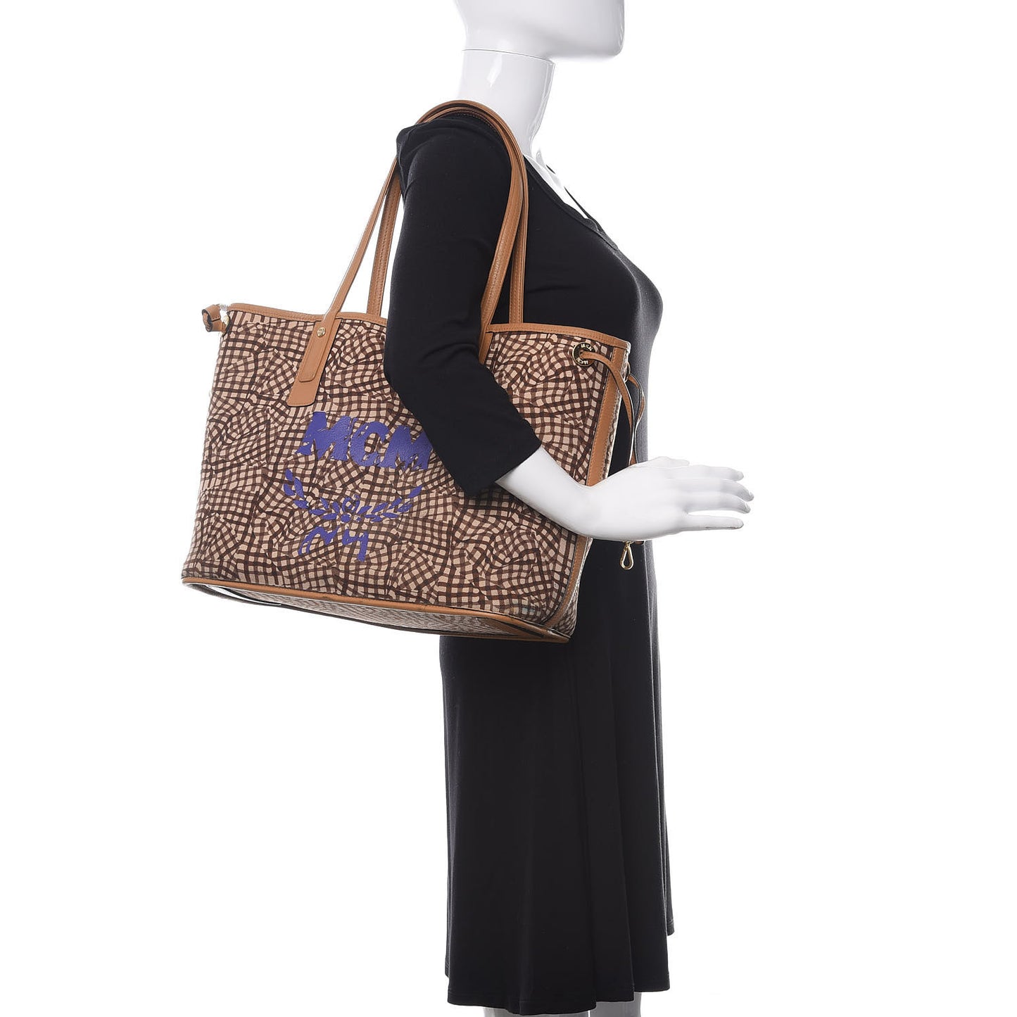 Visetos Medium Liz Reversible Shopper Tote Cognac