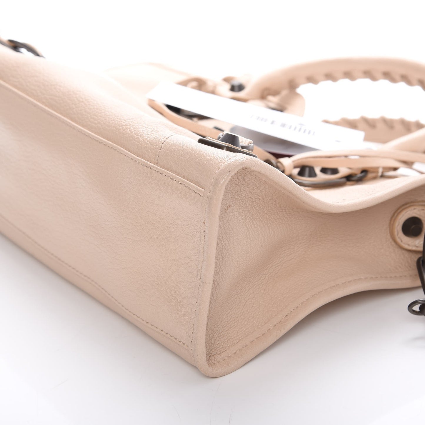 Chevre Classic Hardware Metallic Edge S City Beige Tapioca