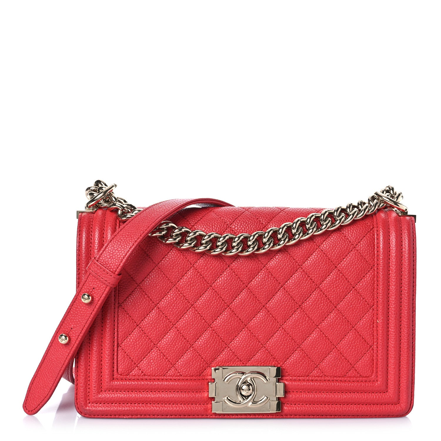 Chanel Caviar Quilted Medium Boy Flap Red 1 of 12