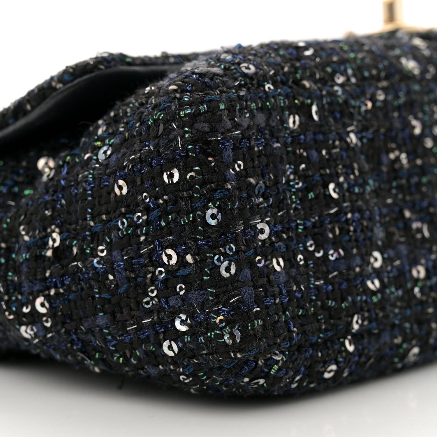 Chanel Tweed Medium Pearl Handle Flap Black Ecru 9 of 11